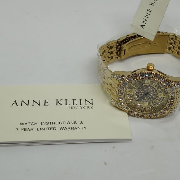 Anne Klein 12/2342PVGB Women\'s 32mm Pavé Crystal Dial Quartz Watch NWT main image 9